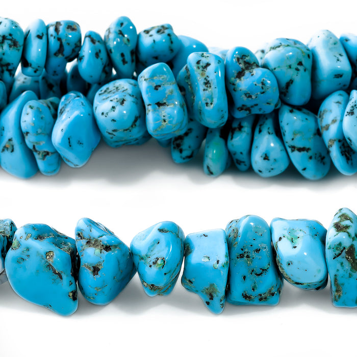 Kingman Turquoise 8-12mm Nugget Blue 9-10 Inch Strands - Limited Editions