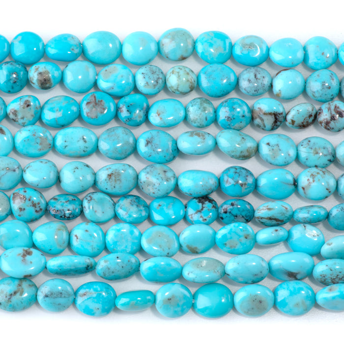Nacozari Turquoise 7-8mm Blue Irregular Coin - 15-16 Inch