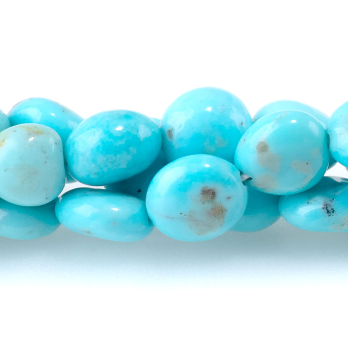 Nacozari Turquoise 7-8mm Blue Irregular Coin - 15-16 Inch