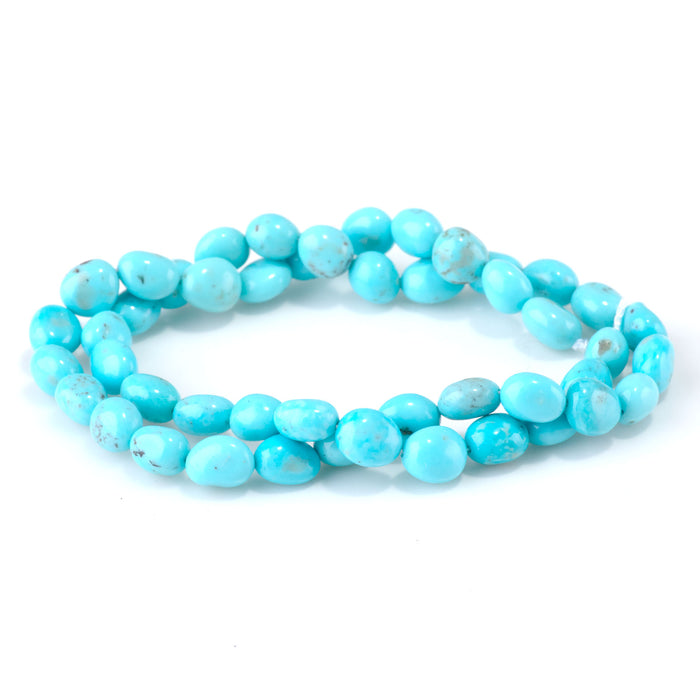 Nacozari Turquoise 8-11mm Blue Pebble Bead - 15-16 Inch