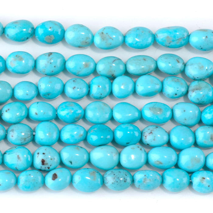 Nacozari Turquoise 8-11mm Blue Pebble Bead - 15-16 Inch
