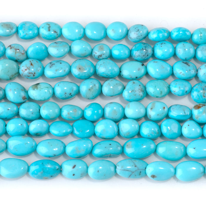 Nacozari Turquoise 7-10mm Blue Pebble Bead - 15-16 Inch