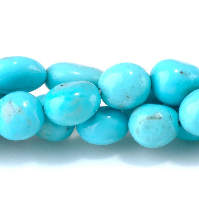 Nacozari Turquoise 7-10mm Blue Pebble Bead - 15-16 Inch