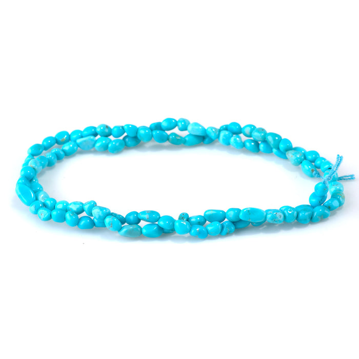 Nacozari Turquoise 3-6mm Blue Pebble Bead - 15-16 Inch