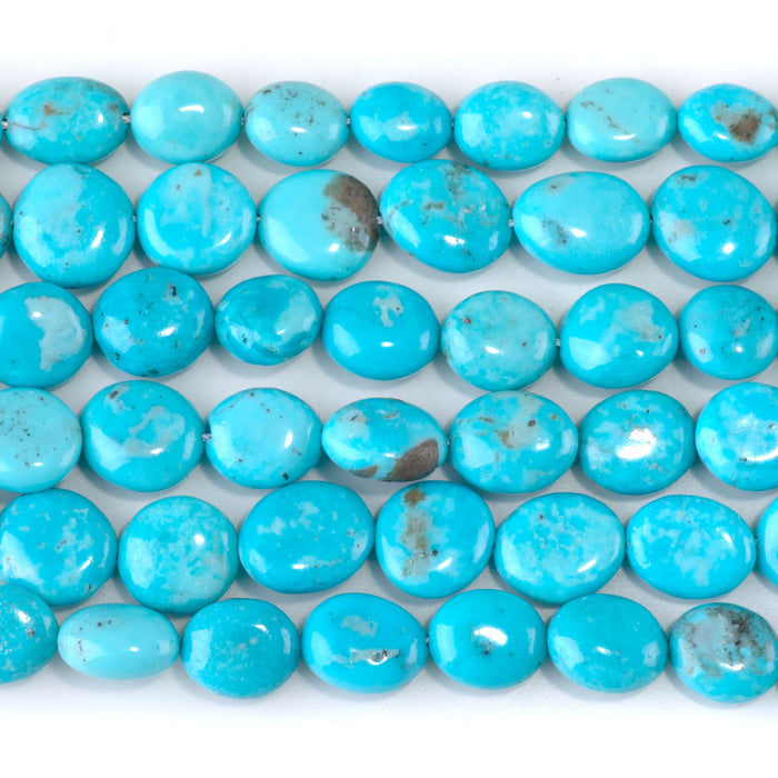 Nacozari Turquoise 8-11mm Blue Coin Bead - 15-16 Inch