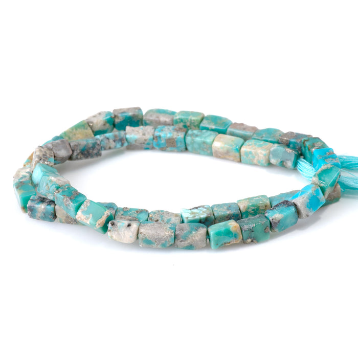 Persian Turquoise 4-5x6-8mm Irregular Rectangle Beads - 15-16 Inch