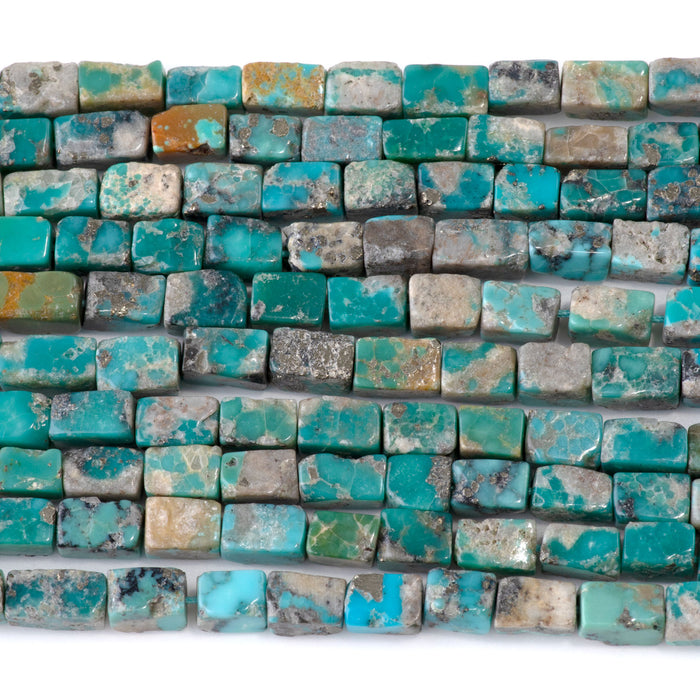 Persian Turquoise 4-5x6-8mm Irregular Rectangle Beads - 15-16 Inch