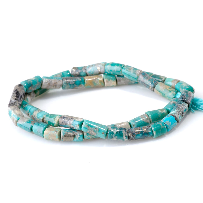 Persian Turquoise 5-6x8-10mm Irregular Tube Beads - 15-16 Inch
