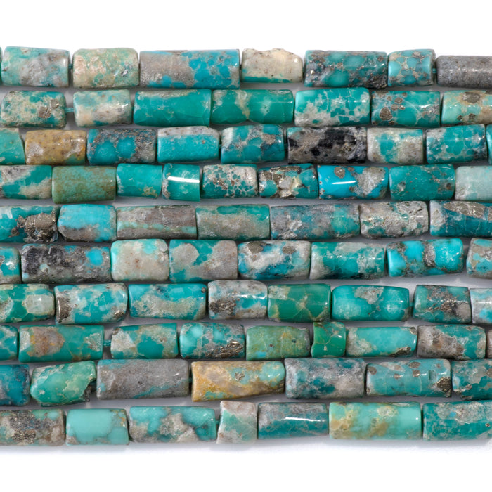 Persian Turquoise 5-6x8-10mm Irregular Tube Beads - 15-16 Inch