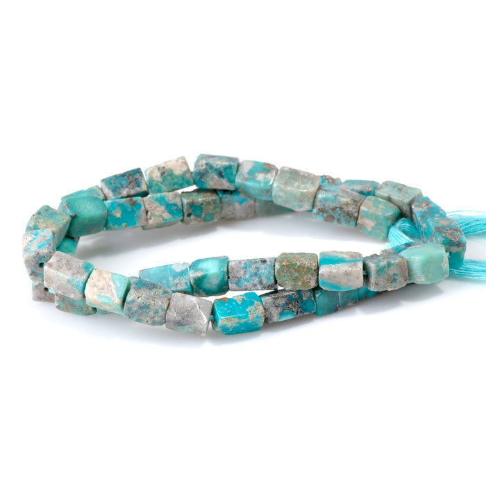 Persian Turquoise 5-6x8-9mm Irregular Rectangle Beads - 15-16 Inch