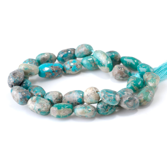 Persian Turquoise 7-10x10-14mm Nugget Beads - 15-16 Inch