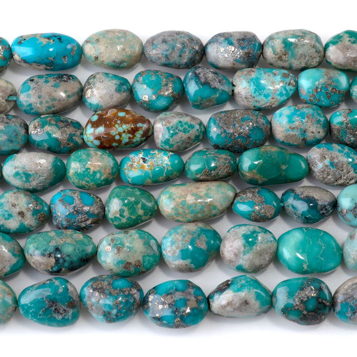 Persian Turquoise 7-10x10-14mm Nugget Beads - 15-16 Inch