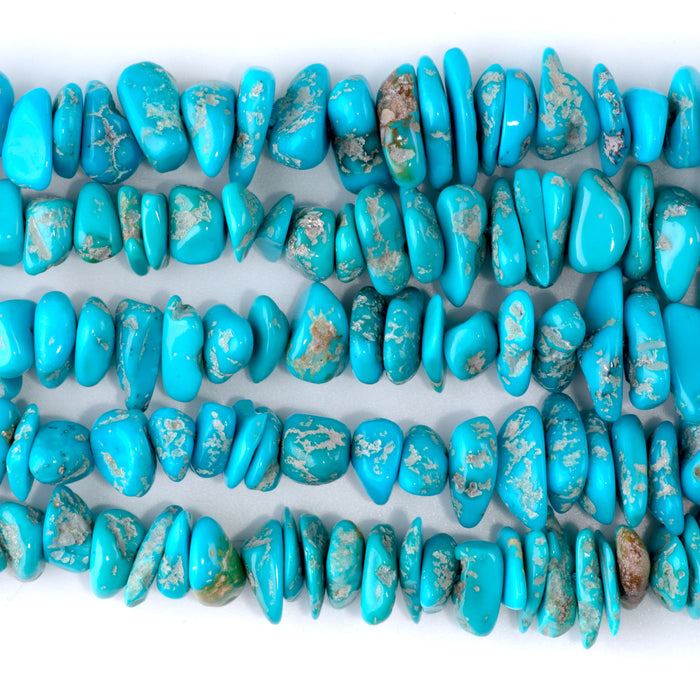 Sleeping Beauty 10mm Blue/Green Chip - 17-18 Inch