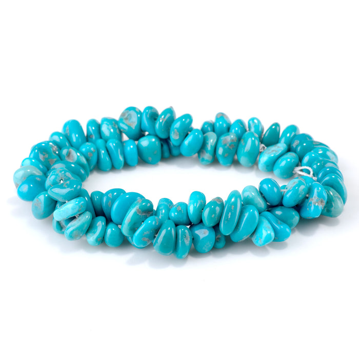 Sleeping Beauty Turquoise 7-11mm Blue Chip Bead - 15-16 Inch