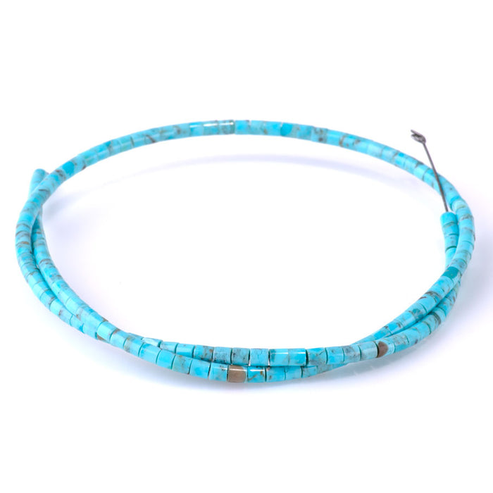 Sleeping Beauty Turquoise 3mm Heishi - 15-16 Inch