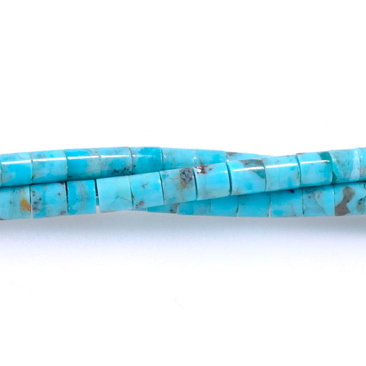 This is a Dakota Stones 3mm Sleeping Beauty Turquoise Gemstone strand with heishi beads in 15-16 inch strand.