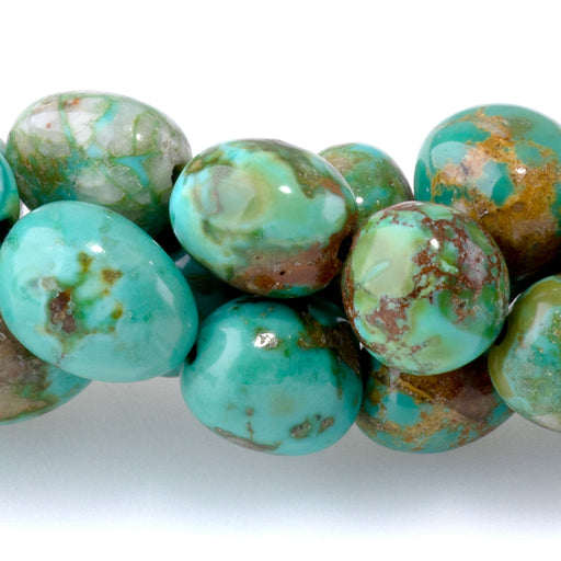 This is a Dakota Stones 8-9mm Sonoran Mountain Turquoise Gemstone strand with nugget beads in 17-18 inch strand.