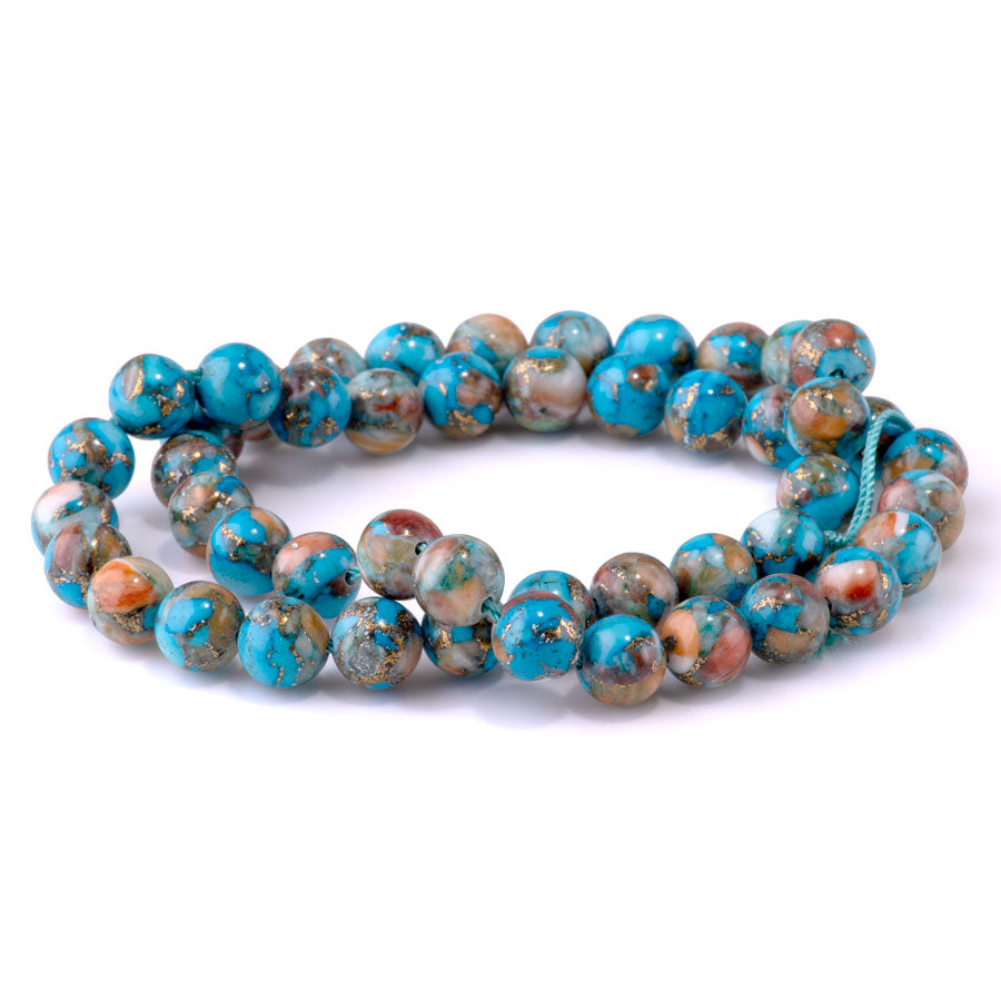 Turquoise and Spiney Oyster 8mm Round - 15-16 Inch – Dakota Stones