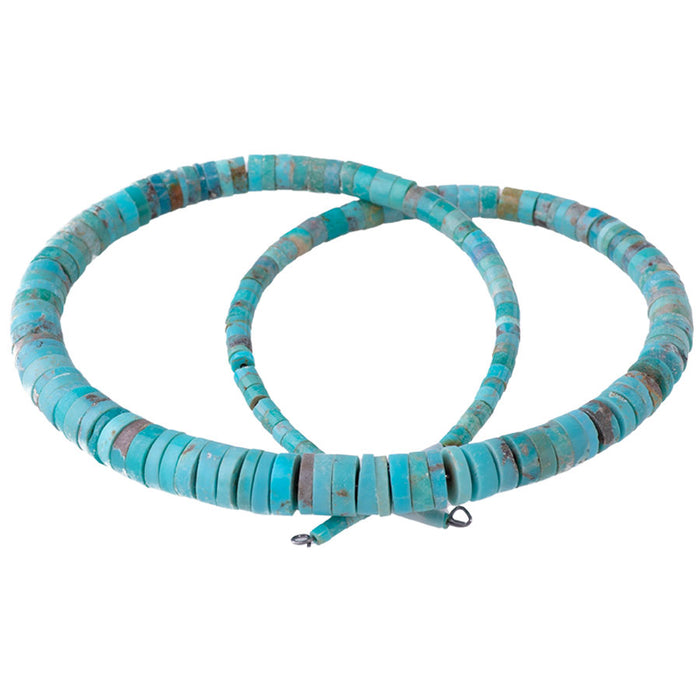 Elisa Turquoise 4-8mm Graduated Heishi - 15-16 Inch