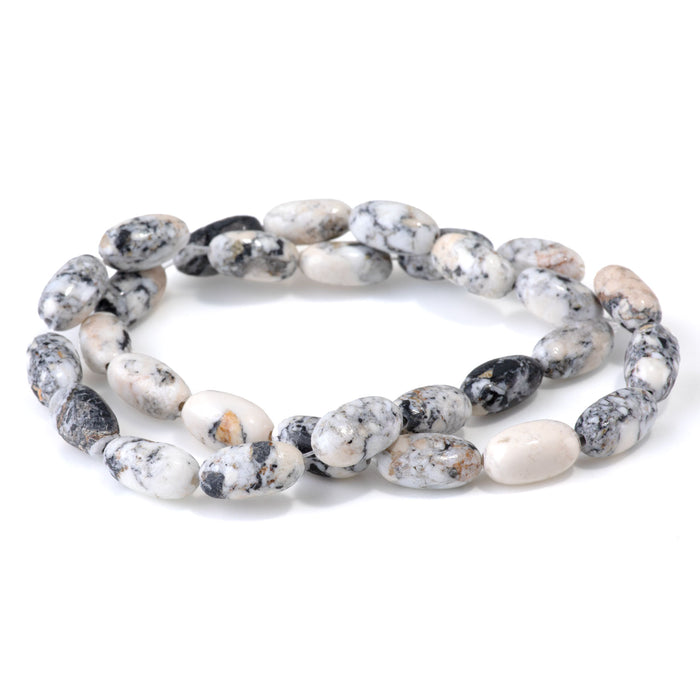 White Buffalo 8x10mm Nugget Bead - 15-16 Inch