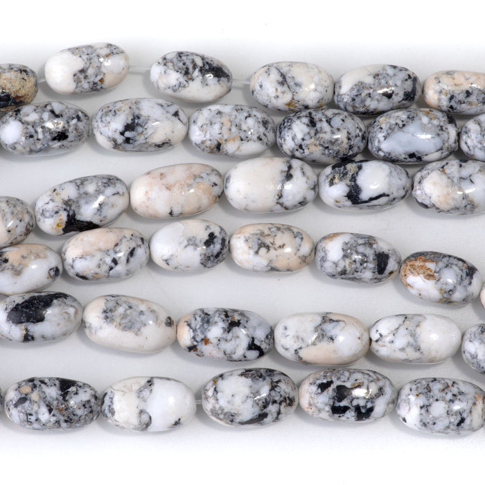 White Buffalo 8x10mm Nugget Bead - 15-16 Inch