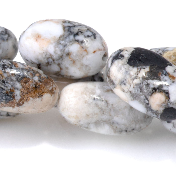 White Buffalo 8x10mm Nugget Bead - 15-16 Inch