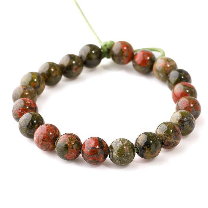 Unakite 10mm Round - Large Hole Beads