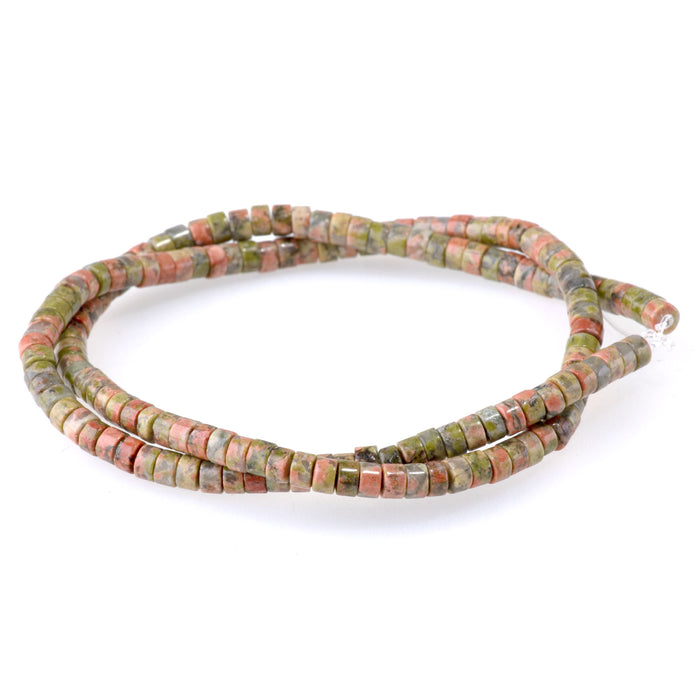 Unakite 2x4mm Heishi - 15-16 Inch