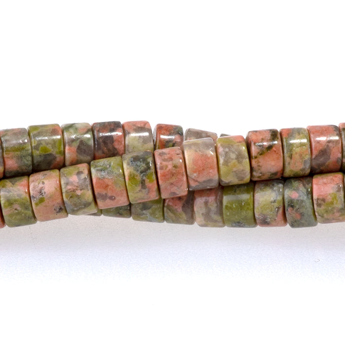 Unakite 2x4mm Heishi - 15-16 Inch