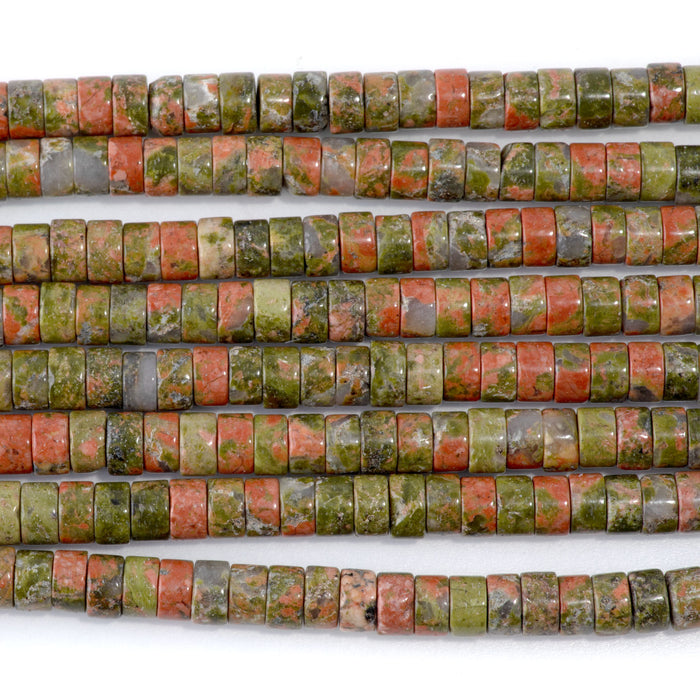 Unakite 3x6mm Heishi - 15-16 Inch