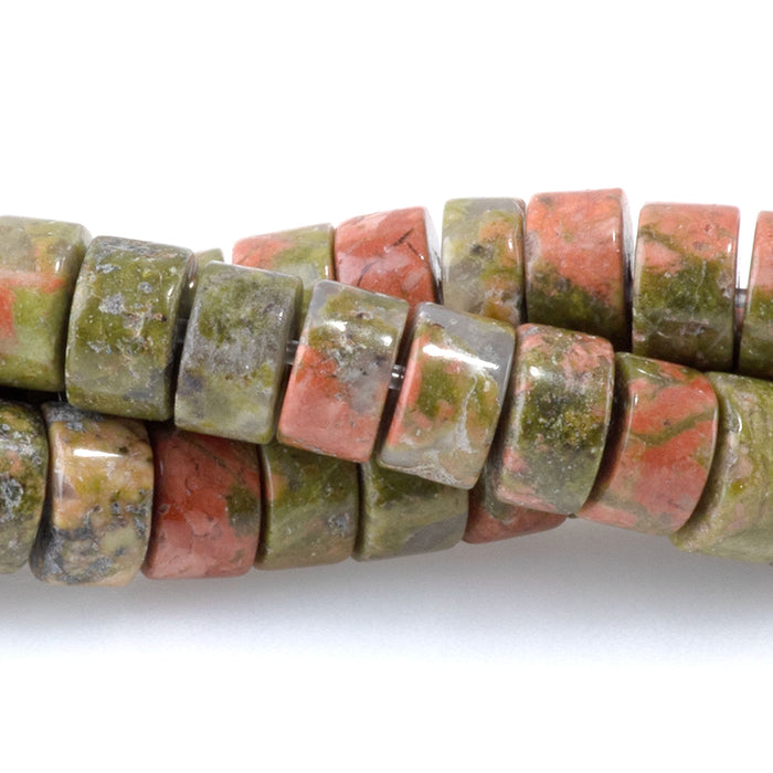 Unakite 3x6mm Heishi - 15-16 Inch