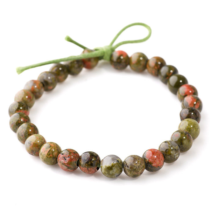 Unakite 8mm Round - Large Hole Beads