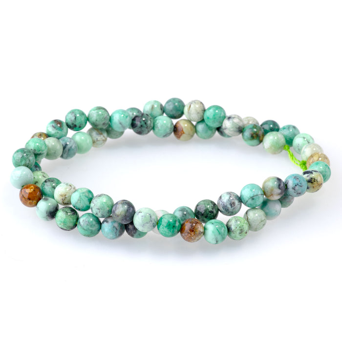 Variscite 6mm Round A Grade - 15-16 Inch