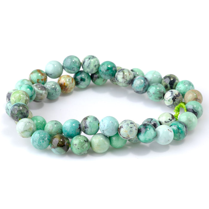 Variscite 8mm Round A Grade - 15-16 Inch