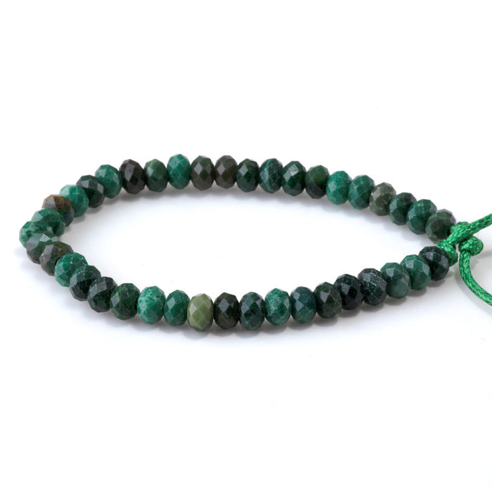 This is a Dakota Stones 8mm Verdite Large Hole Gemstone strand with faceted rondelle beads in 8 inch strand.