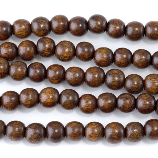 This is a Dakota Stones 10mm Madre de Cacao Gemstone strand with round beads in 15-16 inch strand.