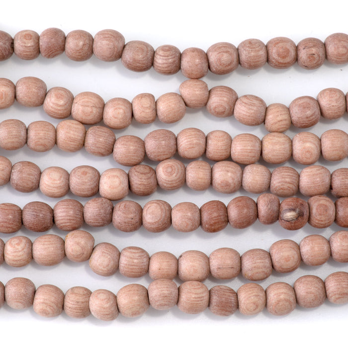 This is a Dakota Stones 6mm Rose Wood Gemstone strand with round beads in 15-16 inch strand.