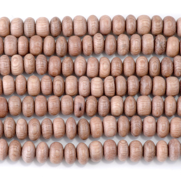 This is a Dakota Stones 8mm Rose Wood Gemstone strand with rondelle beads in 15-16 inch strand.