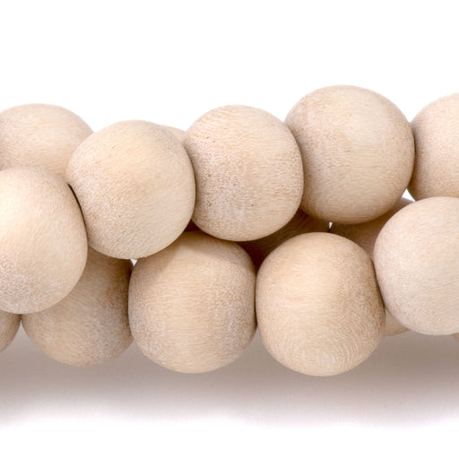 This is a Dakota Stones 8mm White Wood Gemstone strand with natural round beads in 15-16 inch strand.