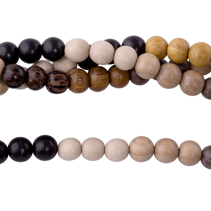 Multi Wood Beads 8mm Round - Limited Editions