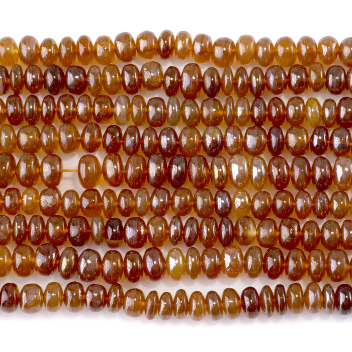 Whiskey Quartz 3-4x5-7mm Plated Irregular Rondelle Bead - 15-16 Inch
