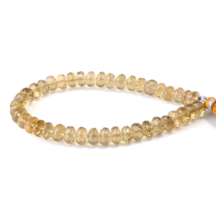 Whiskey Quartz 4-6x7-8mm Faceted Irregular Rondelle Bead - 8-Inch