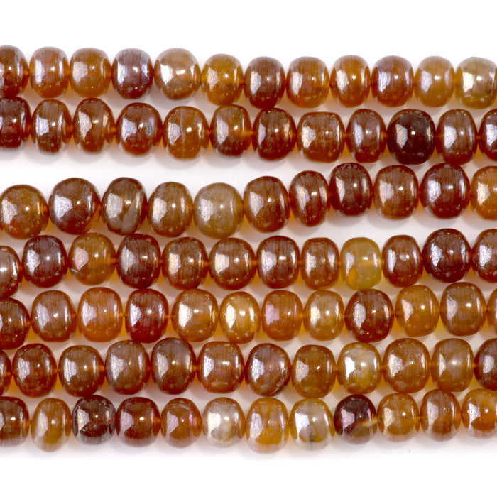 Whiskey Quartz 5-7x7-9mm Plated Irregular Rondelle Bead - 15-16 Inch