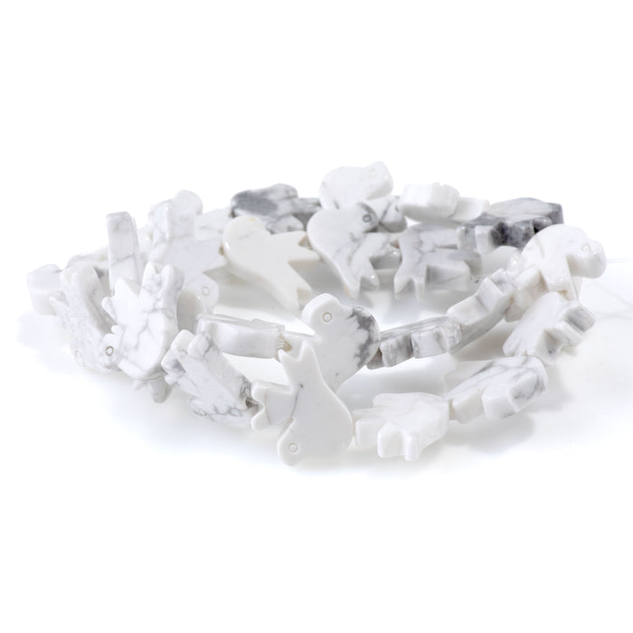 White Howlite 14x18mm Dove - 15-16 Inch