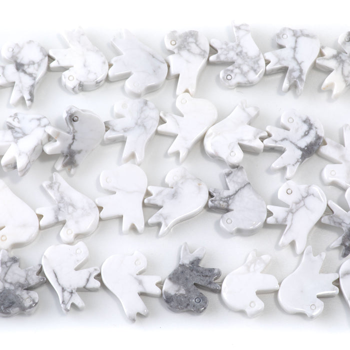 White Howlite 14x18mm Dove - 15-16 Inch
