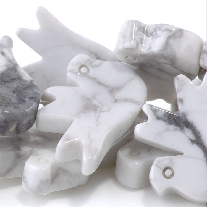 White Howlite 14x18mm Dove - 15-16 Inch