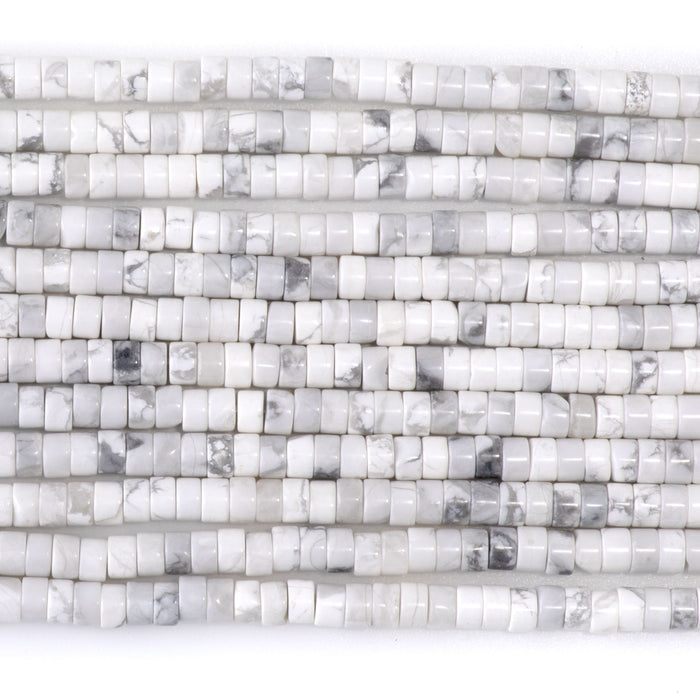 White Howlite 2x4mm Heishi - 15-16 Inch