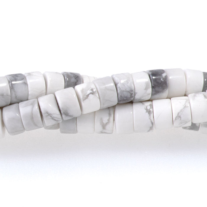 White Howlite 2x4mm Heishi - 15-16 Inch
