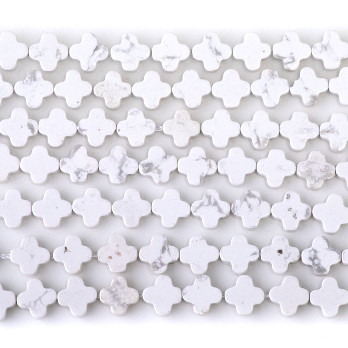 White Howlite 8mm Cross - 15-16 Inch