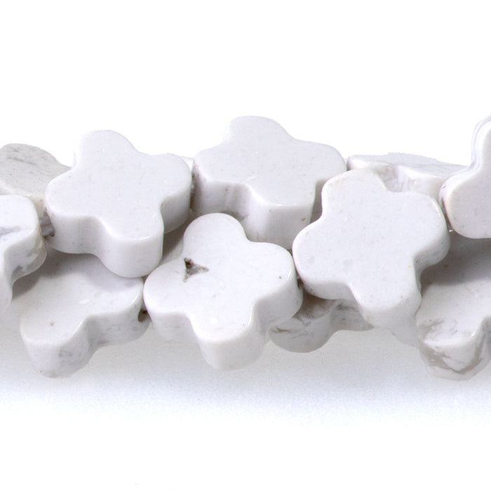 White Howlite 8mm Cross - 15-16 Inch